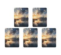 New York In The Sunset - Ambientador colgante de incienso para coche, paquete de 5 hojas colgantes perfumadas para automóvil, hogar, decoración interior de automóvil, cuadrado, estilo blanco