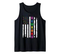 New York LGBTQ Pride Month Rainbow American Flag Gay Camiseta sin Mangas