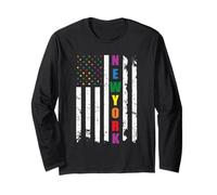 New York LGBTQ Pride Month Rainbow American Flag Gay Manga Larga
