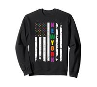 New York LGBTQ Pride Month Rainbow American Flag Gay Sudadera