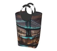 New York Manhattan Bridge - Bolsa de almacenamiento plegable para ropa sucia, para viajes, gimnasio, camping, senderismo, escapadas de fin de semana