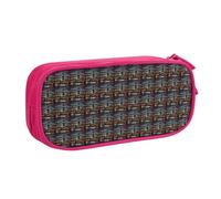 New York Manhattan Bridge - Bolsa de papelería ligera con impresión nocturna para bolígrafos, escuela, universidad, oficina, viajes, niños, niñas y adultos, Pink, Talla única, Juego de mochila escolar