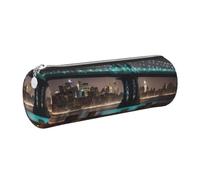 New York Manhattan Bridge - Estuche cilíndrico elegante para bolígrafos, accesorios de oficina, organizador de papelería, Silver, One Size, Organizador de bolsas