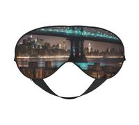 New York Manhattan Bridge - Máscara de dormir ligera con estampado nocturno transpirable que bloquea la luz, viajes, yoga, aventuras al aire libre