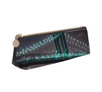 New York Manhattan Bridge Night Print - Monedero de PVC, monedero, bolsa de maquillaje, estuche con cremallera, estuche de papelería para mujeres y hombres, Blanco, One Size, Simple