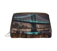 New York Manhattan Bridge - Organizador de maquillaje nocturno, bolsa de aseo para viajes, para cosméticos, cuidado de la piel, accesorios, White, Talla única, Neceser