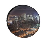 New York Night - Funda universal impermeable para neumáticos de remolque, cubierta de rueda de remolque personalizada, para remolques, camiones, caravanas, SUV de 24 a 36 pulgadas (se adapta a ruedas