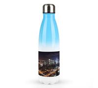 New York Nightprinted - Botellas de agua de metal de 500 ml, de acero inoxidable, aisladas, a prueba de fugas, para bebidas frías y calientes
