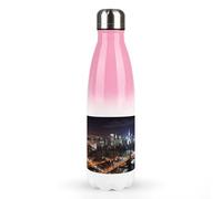 New York Nightprinted - Botellas de agua de metal de 500 ml, de acero inoxidable, aisladas, a prueba de fugas, para bebidas frías y calientes