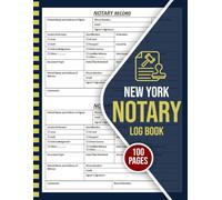 New York Notary Log Book: Journal for Keeping a Record of Notarial Acts - Notary Journal Public Record Logbook