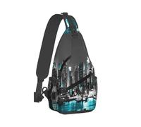 New York Paintings - Bolsa cruzada en el pecho con diseño de cuadros de Nueva York, bolsa de hombro cruzada para viajes, senderismo, mochila de día para hombres y mujeres