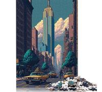New York Pixel Art Puzzle de 1000 piezas, rompecabezas pesado, juguete educativo, juguete desafiante imposible, para adultos y niños, 1000 unidades (75 x 50 cm)