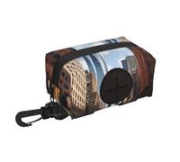 New York Print - Dispensador de bolsas para excrementos de perro, bolsa pequeña con cremallera y mosquetón