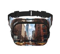 New York Print - Riñonera para mujer, para uso diario, viajes, al aire libre, correr, caza, para adultos, Negro -, Talla única