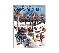 New York Puzzle Company - New Yorker Sledding in the Park - Rompecabezas de 500 piezas para adultos por Arthur Getz