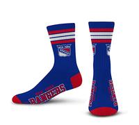 New York Rangers For Bare Feet - Calcetines para hombre, 4 rayas, color del equipo, talla 5-10
