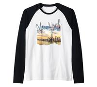 New York Skyline Tourist Souvenir Familia Hombres Mujeres Niños Niña Camiseta Manga Raglan