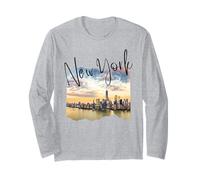 New York Skyline Tourist Souvenir Familia Hombres Mujeres Niños Niña Manga Larga