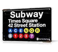 New York Subway Times Square Manhattan Ny Vintage Retro Metal Tin Sign 8 x 12 pulgadas