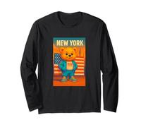 New York Teddy Bear, New York City USA Flag Love Yourself Manga Larga