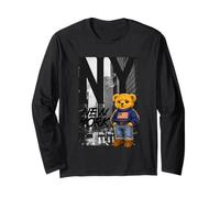 New York Teddy Bear Street Art Design - NY City Urban Bear Manga Larga
