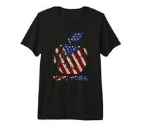 New York The Big Apple T Shirt with USA Flag, New York City Camiseta Premium