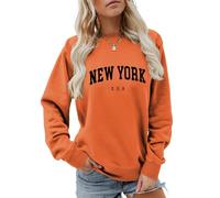 New York U.S.A Sweatshirt Retro Vintage Country Sweatshirt Preppy Style Shirts Women Crewneck Graphic Pullover Tops