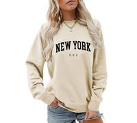 New York U.S.A Sweatshirt Retro Vintage Country Sweatshirt Preppy Style Shirts Women Crewneck Graphic Pullover Tops