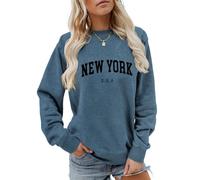 New York U.S.A Sweatshirt Retro Vintage Country Sweatshirt Preppy Style Shirts Women Crewneck Graphic Pullover Tops
