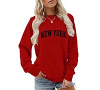 New York U.S.A Sweatshirt Retro Vintage Country Sweatshirt Preppy Style Shirts Women Crewneck Graphic Pullover Tops