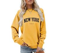 New York U.S.A Sweatshirt Retro Vintage Country Sweatshirt Preppy Style Shirts Women Crewneck Graphic Pullover Tops