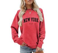 New York U.S.A Sweatshirt Retro Vintage Country Sweatshirt Preppy Style Shirts Women Crewneck Graphic Pullover Tops