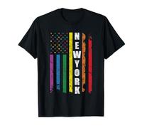 New York Us American Flag Rainbow Gay LGBT Pride Month Camiseta