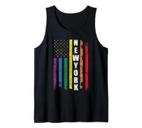 New York Us American Flag Rainbow Gay LGBT Pride Month Camiseta sin Mangas