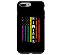 New York Us American Flag Rainbow Gay LGBT Pride Month Carcasa para iPhone 7 Plus/8 Plus