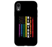 New York Us American Flag Rainbow Gay LGBT Pride Month Carcasa para iPhone XR