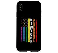 New York Us American Flag Rainbow Gay LGBT Pride Month Carcasa para iPhone XS MAX