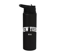 New York USA - Abanico de recuerdos de vacaciones de estilo universitario Stainless Steel Insulated Water Bottle