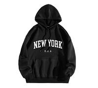 New York Usa Backwoods - Sudaderas con capucha para hombre, diseño gráfico con cordón de ajuste, manga larga, atlético, letras atléticas, suave, a la moda, para otoño, gótico, cómodo, campestre,