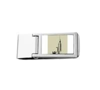 New York USA Building Art Deco Fashion - Cartera delgada para dinero con clip de acero inoxidable