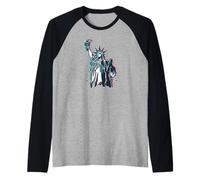 New York USA Retro Video Gamer Graphic Design Camiseta Manga Raglan