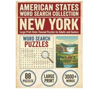 New York Word Search Puzzle Book: Large Print State Themed Puzzles for Adults and Seniors: Explore Local Cities, History, Facts and State Trees with ... (American States Word Search Collection)