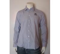 New Zealand Auckland Camisa L/S [ Talla XL ] Hombre Manga Larga Azul Blanco