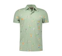 New Zealand Auckland Nza Polo Hombre Russell Verde Floral 25BN115 1742 Clase