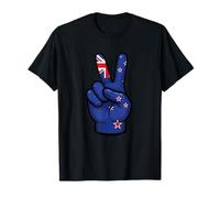 New Zealand Peace Sign Hand Patriotic Kiwi Country Flag Camiseta