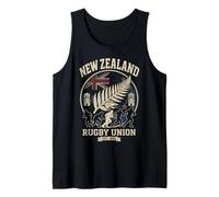 New Zealand Rugby Union EST 1892 - Figura Decorativa, diseño de Helecho Envejecido Camiseta sin Mangas