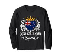 New Zealander Queen New Zealand Flag Proud Woman Manga Larga