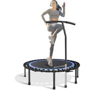 Newan Mini trampolín silencioso de 48 Pulgadas con Mango de Espuma Ajustable, trampolín de Ejercicio pequeño para Interiores y Exteriores, límite máximo de 330 Libras