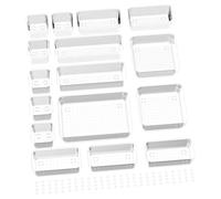 Newaner 16 piezas Organizador cajones, 5 tamaños almacenamiento para separado cajones, antideslizante organizadoras maquillaje cajas, para tocador, escritorio, baño, cocina (transparente)