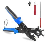 Newaner 2-4.5 mm alicate sacabocados con 6 redondo orificios, Pinza de troquelado giratorios, sacabocados cuero, agujeros cinturon, para perforar tarjetas, correas de reloj, cartón, zapatos de cuero